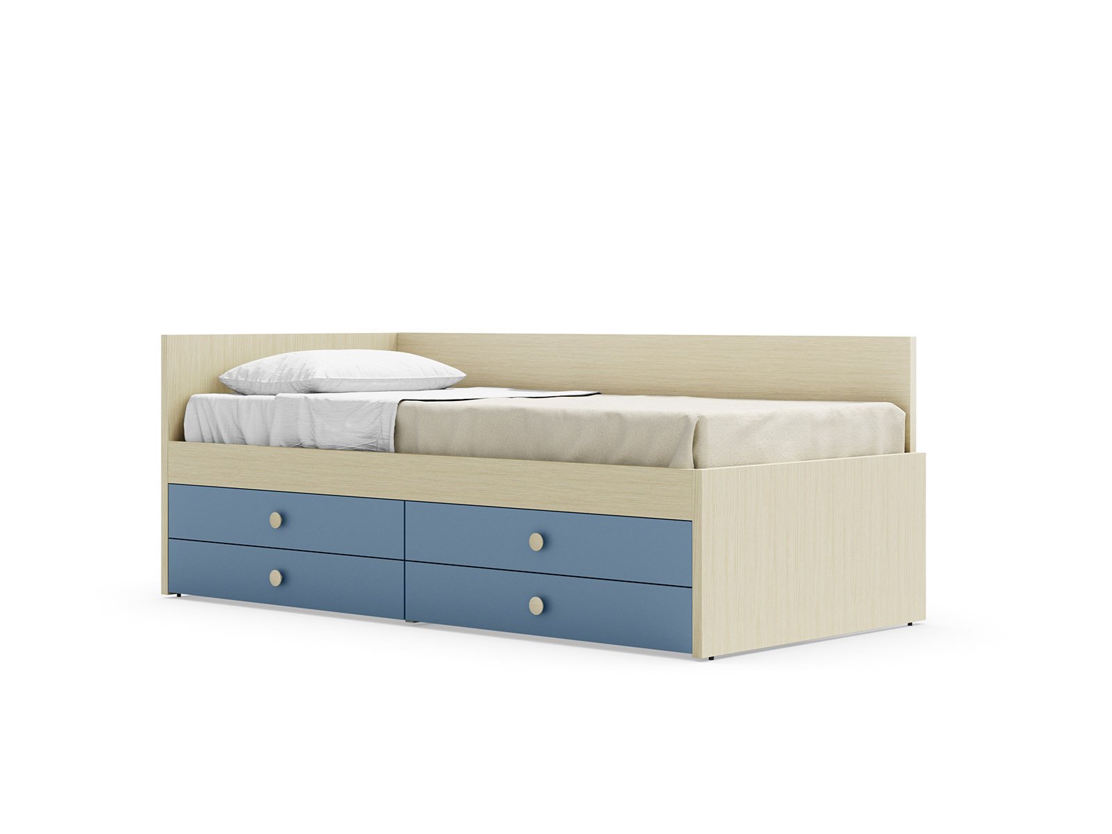 Equipped bed with Nuk back panel