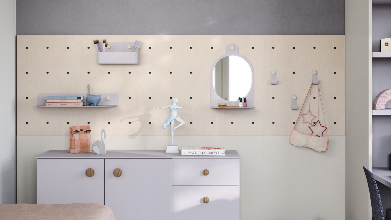 Dots wall panelling with accessories