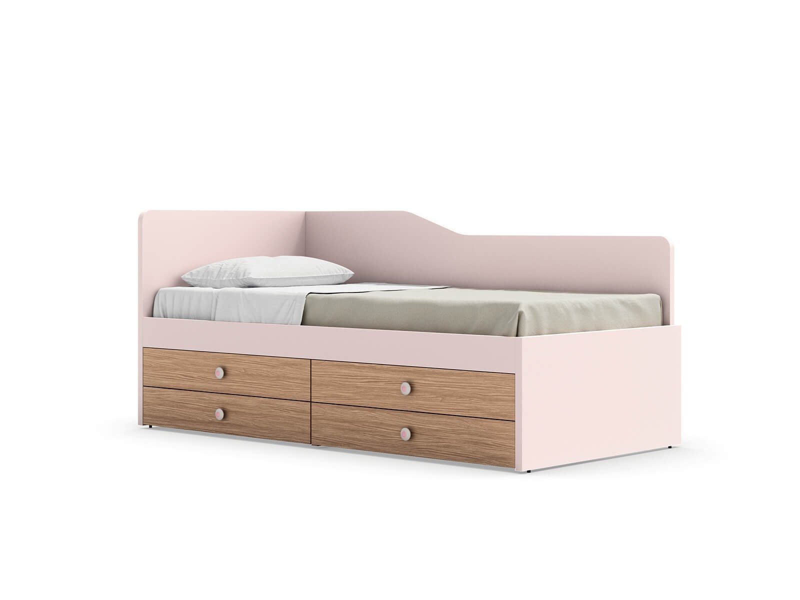 Equipped bed with Ergo back panel